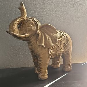 Gold Elephant Figurine